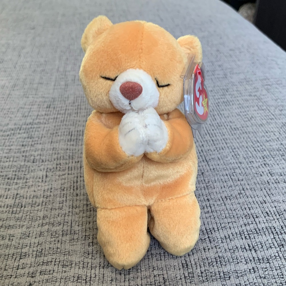 Hope Praying Bear Beanie Baby with Tag Protector by Ty